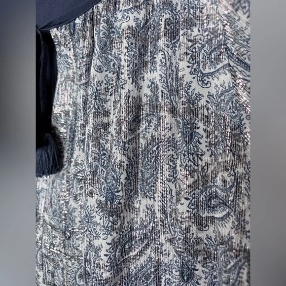Kobi Halperin Silk Tent Dress Women's Paisley Ruffle Sleeve Top size large - Picture 3 of 13